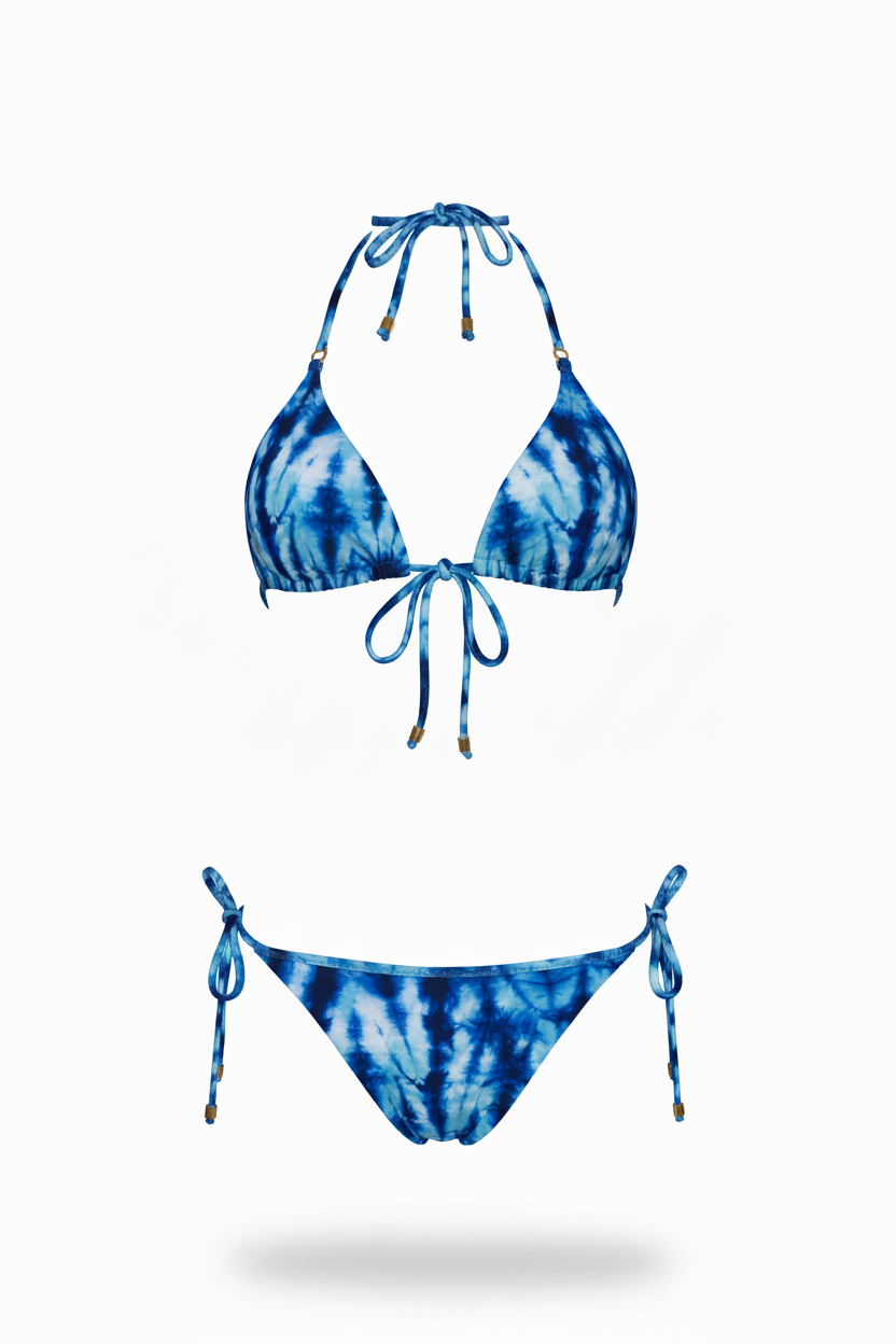 Flavia Valentini Two Piece Swimsuit Blue Watercolor