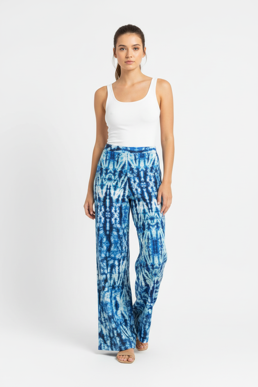 Flavia Valentini Women Trousers Blue Watercolor