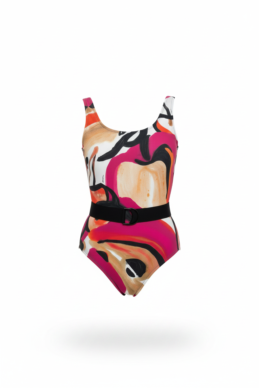 SHAN SACURA BELTED ONE-PIECE