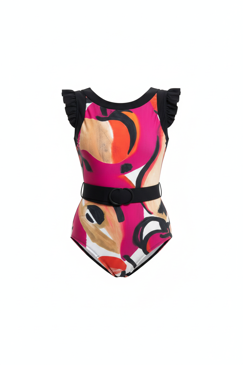 SHAN FASHION ELEGANT HIGH-NECK ONE-PIECE