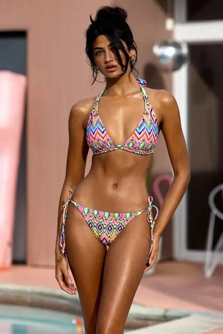 Luli Fama Miami Sorbet Tie Side Bikini Bottom