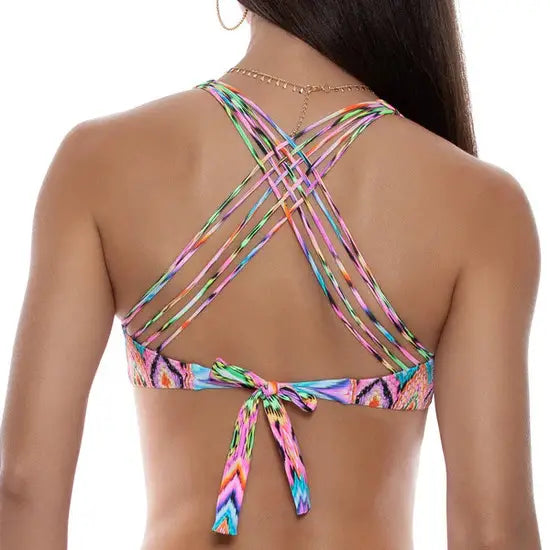 Luli Fama Miami Sorbet Bandeau Bikini Top