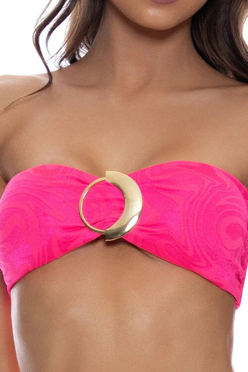 Luli Fama Candy Coated Bandeau Bikini Top