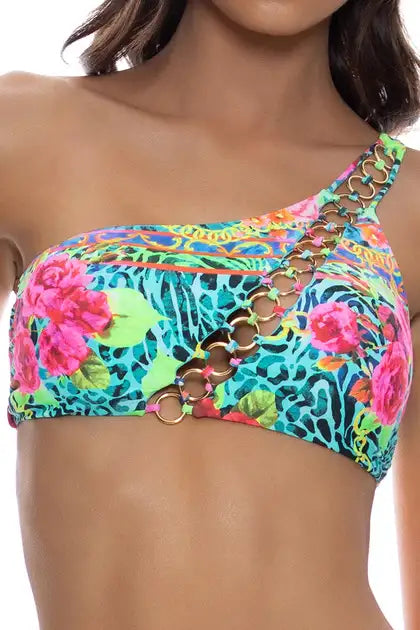 Luli Fama One Shoulder Bikini Top