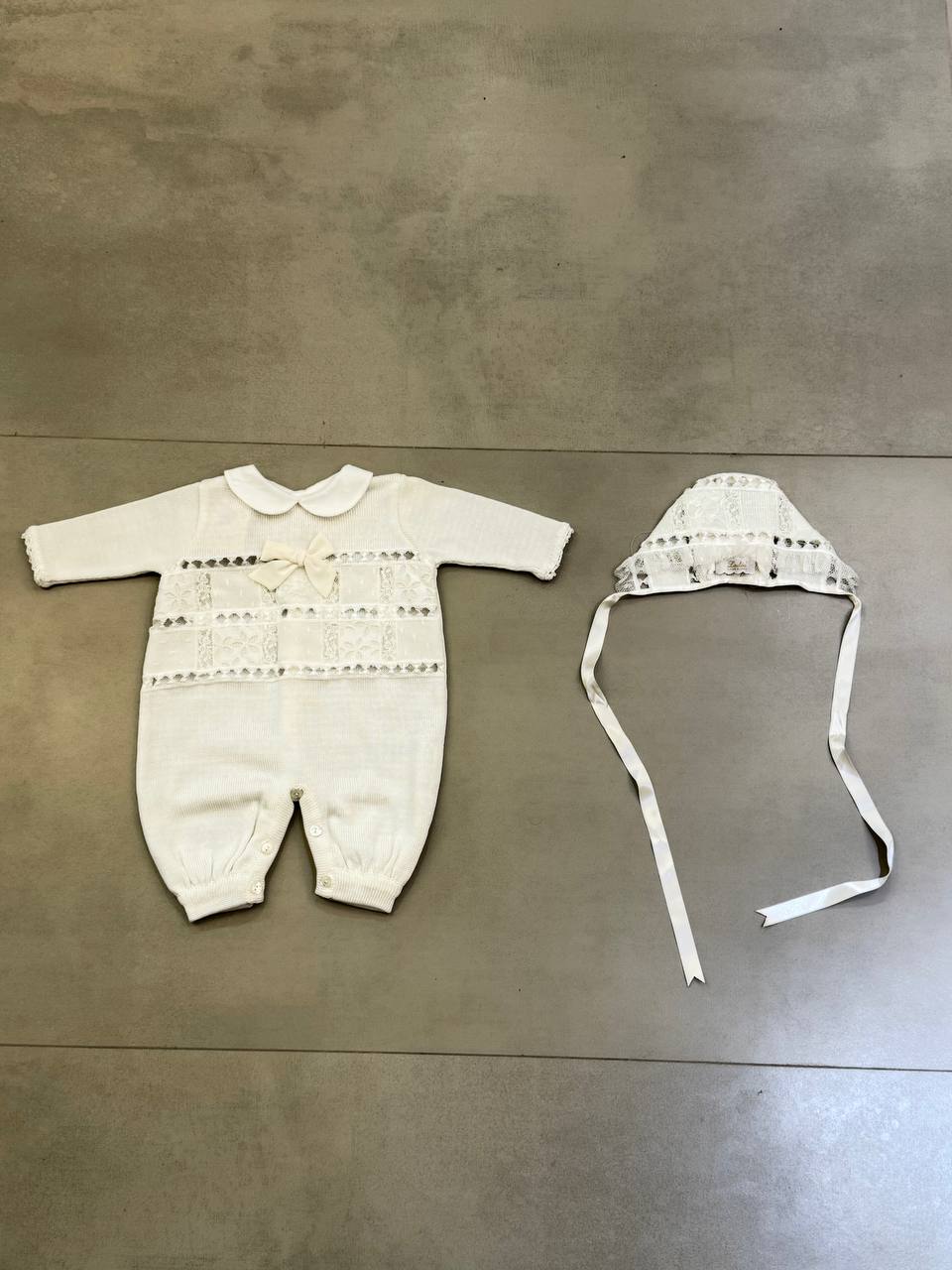 Ladia Beige Romper with Hat Set