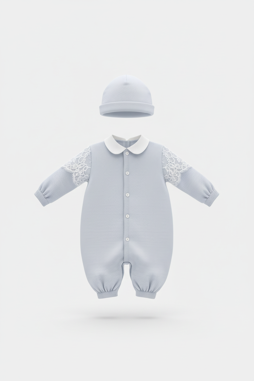 Ladia Blue Jumpsuit with Hat Set