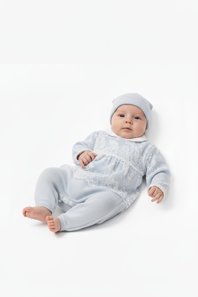 Ladia Blue Jumpsuit with Hat Set