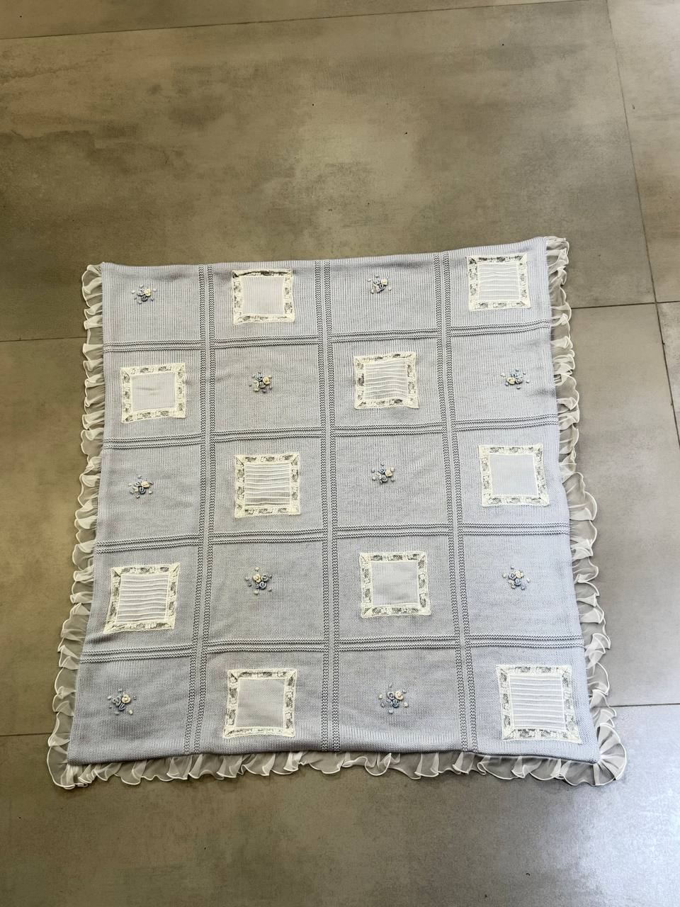 Ladia Blue Square Blanket for Newborn