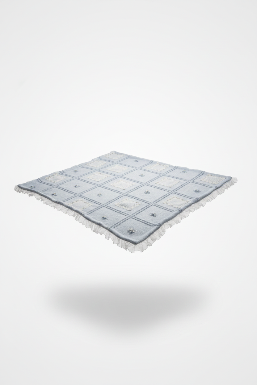 Ladia Blue Square Blanket for Newborn