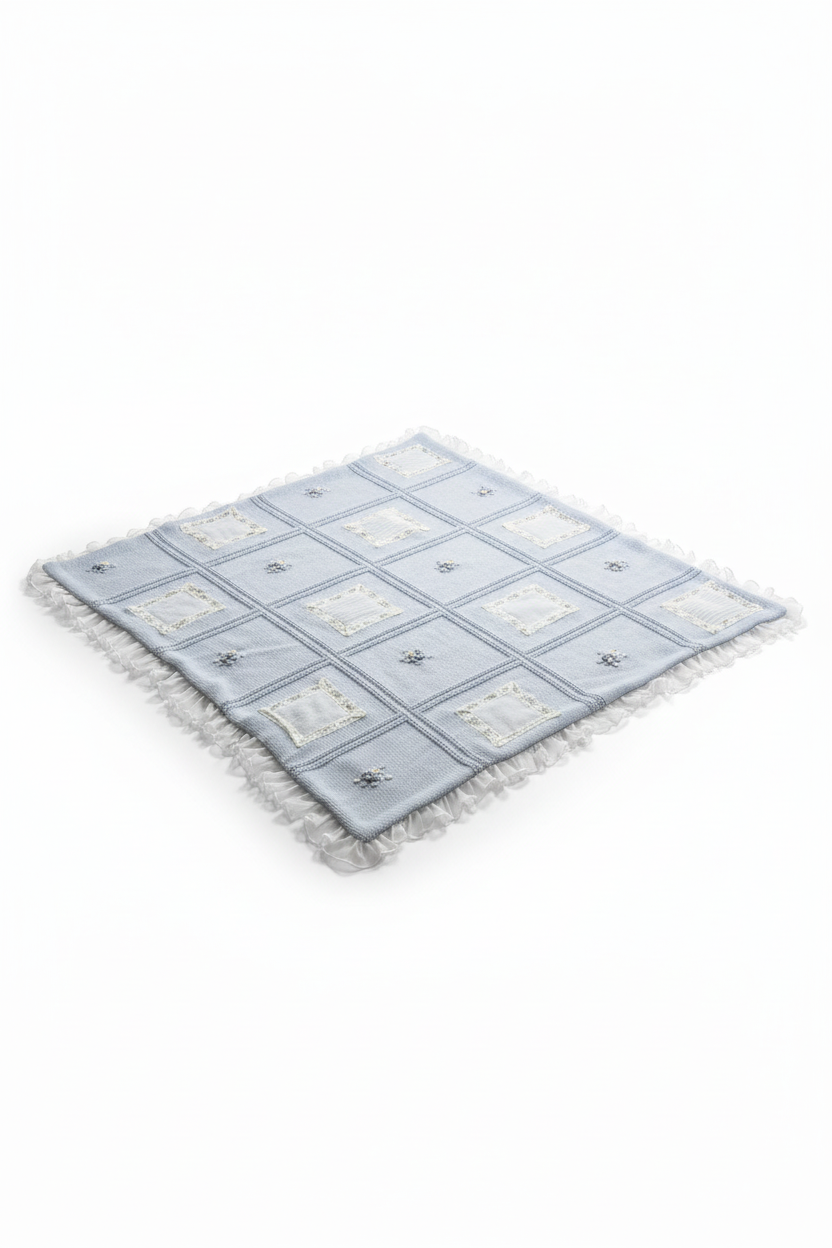 Ladia Blue Square Blanket for Newborn