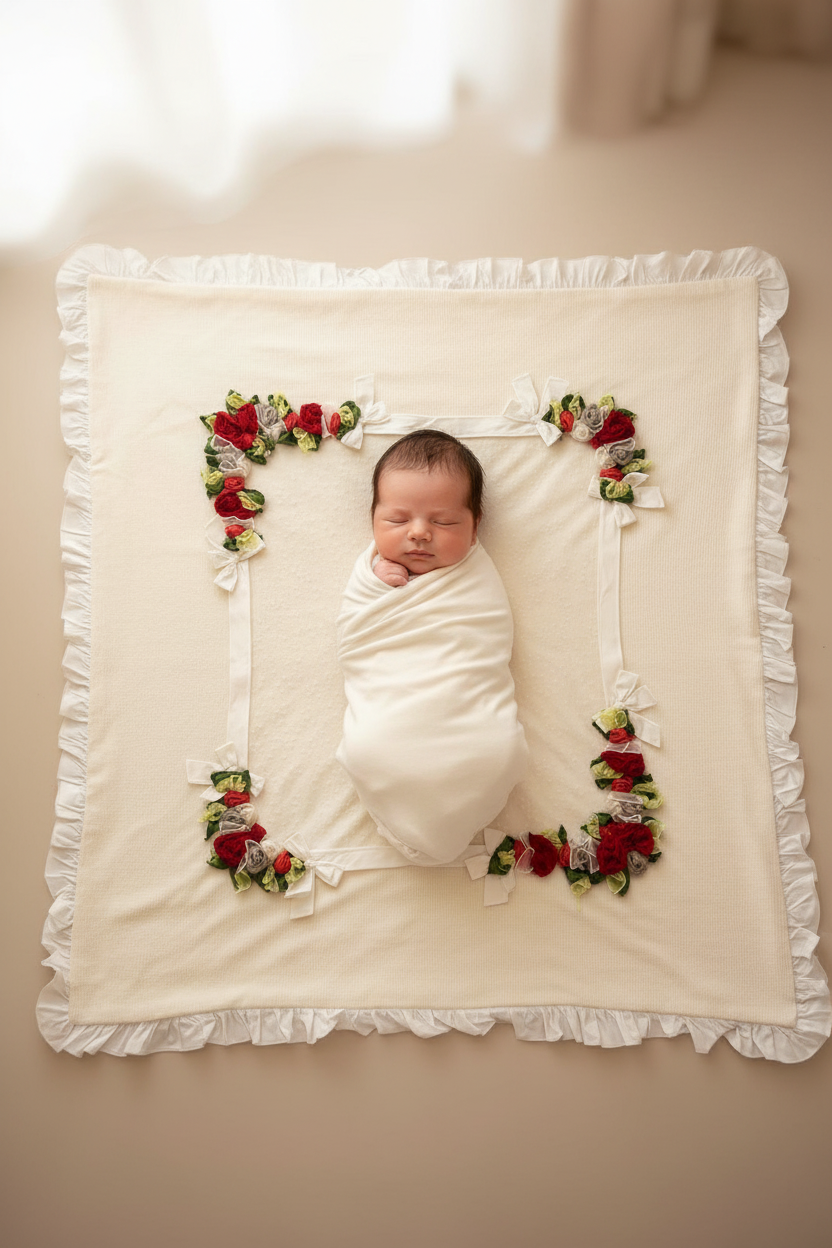 Ladia Milk Red Roses Babies Blanket
