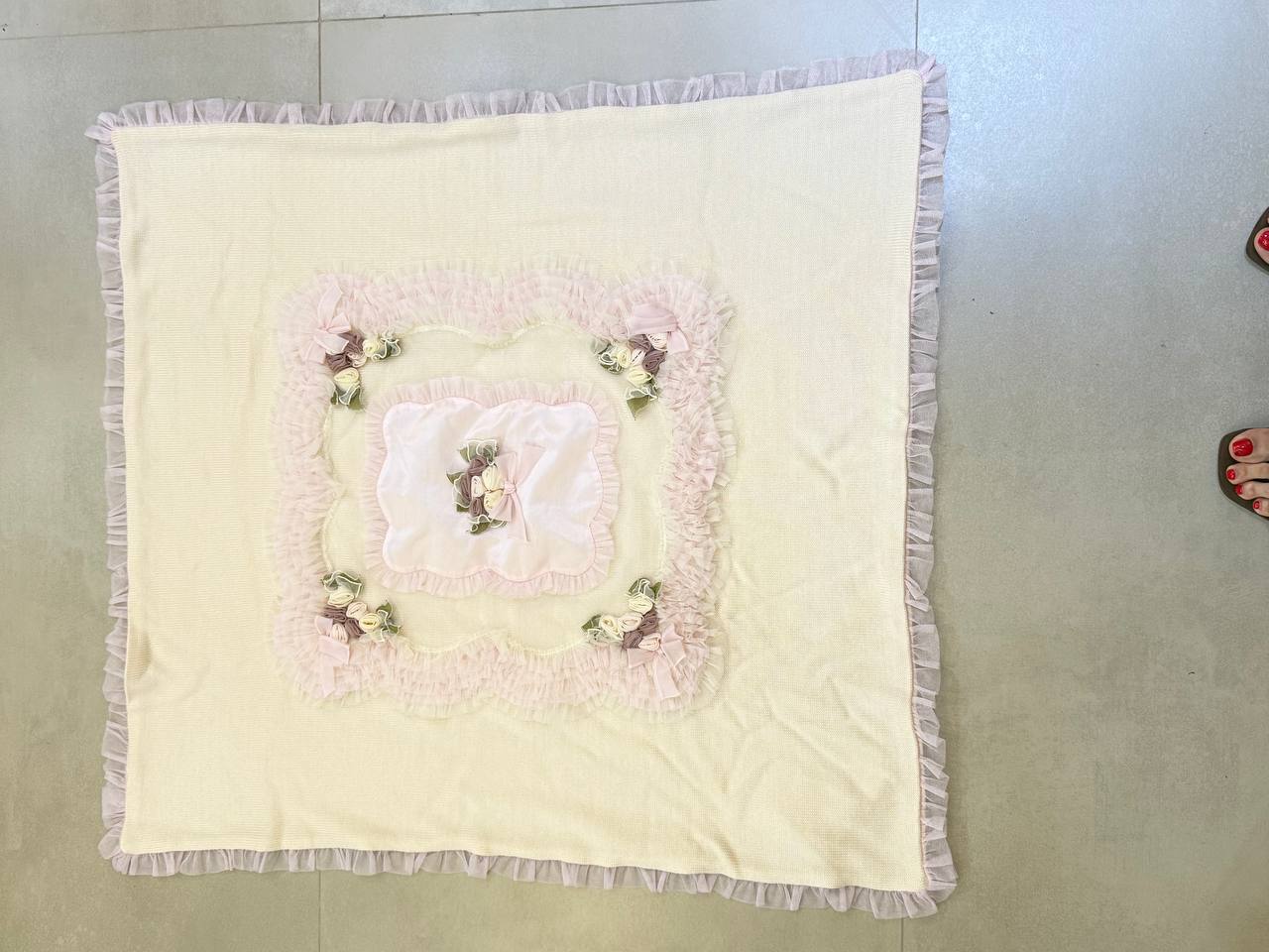 Ladia Milk Rose Satin Blanket for Babies