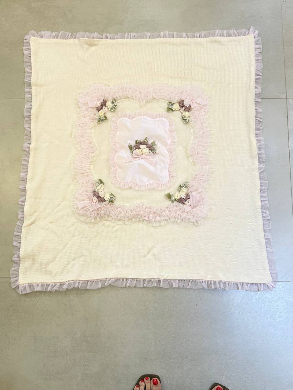 Ladia Milk Rose Satin Blanket for Babies