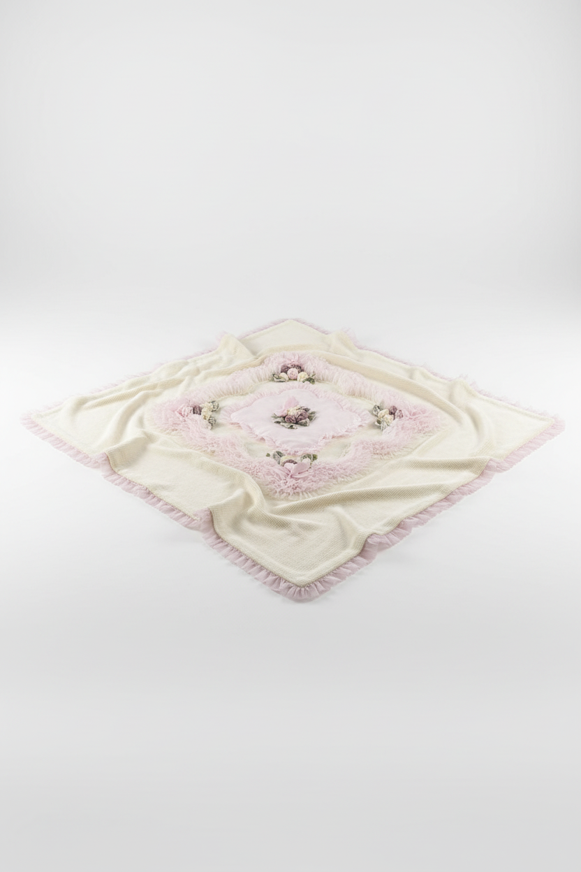 Ladia Milk Rose Satin Blanket for Babies