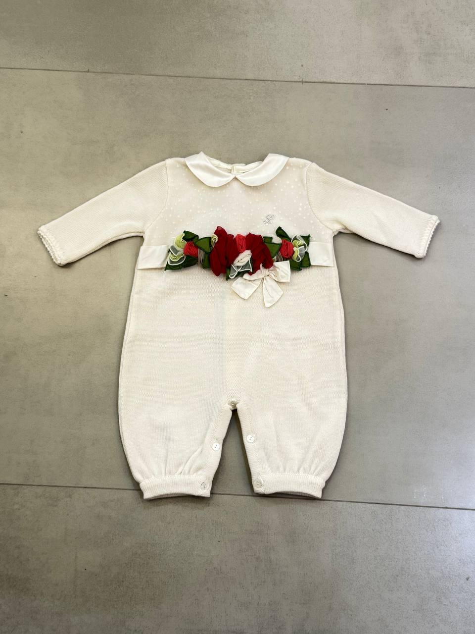 Ladia Red Rosette Jumpsuit for Baby