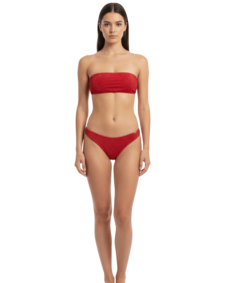 Luli Fama Top Bandeau Bikini - Red