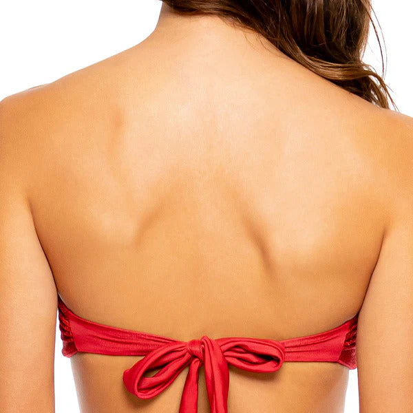 Luli Fama Top Bandeau Bikini - Red