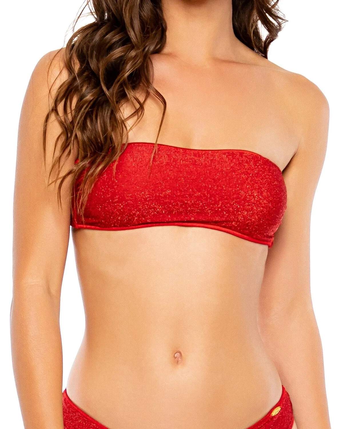 Luli Fama Top Bandeau Bikini - Red
