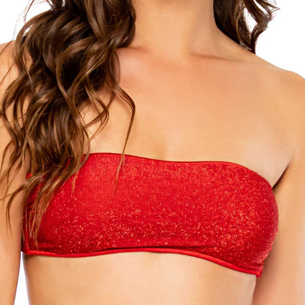 Luli Fama Top Bandeau Bikini - Red