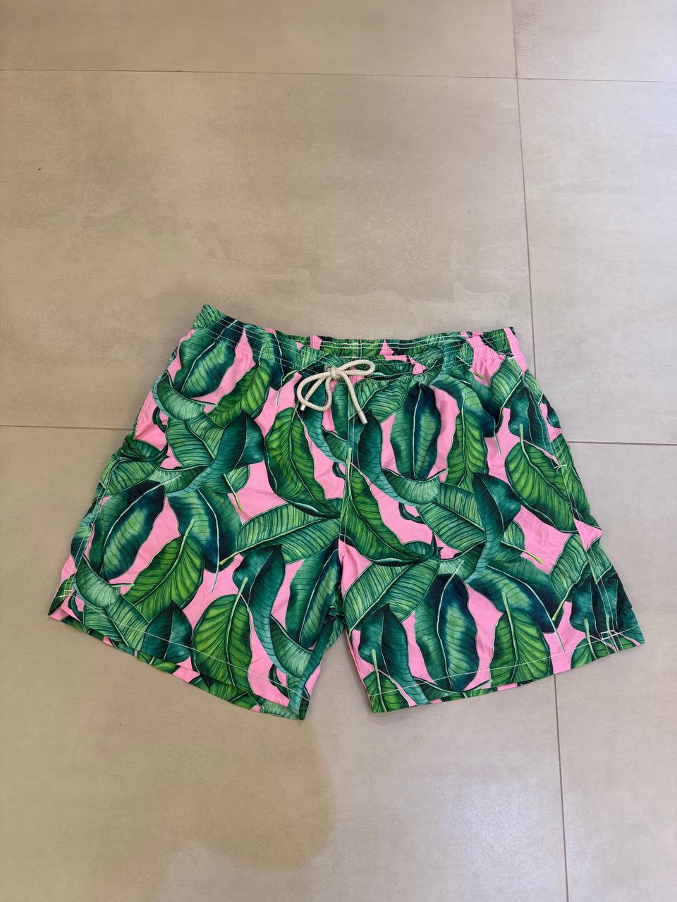 MC2 Saint Barth Banana Leaf Print Men Swim Shorts