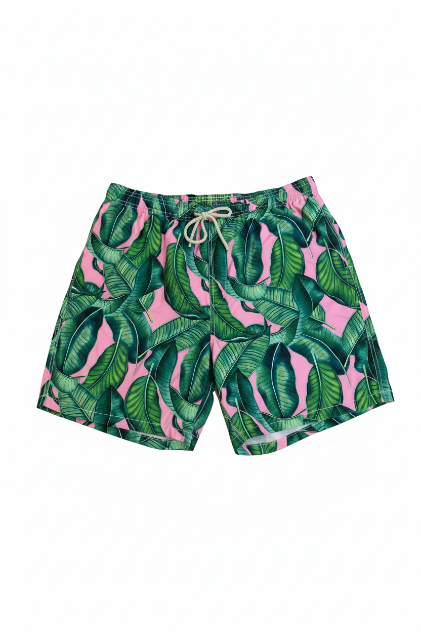 MC2 Saint Barth Banana Leaf Print Men Swim Shorts
