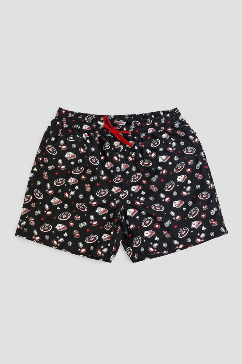 MC2 Saint Barth Black Casino Lighting Swim Men Shorts