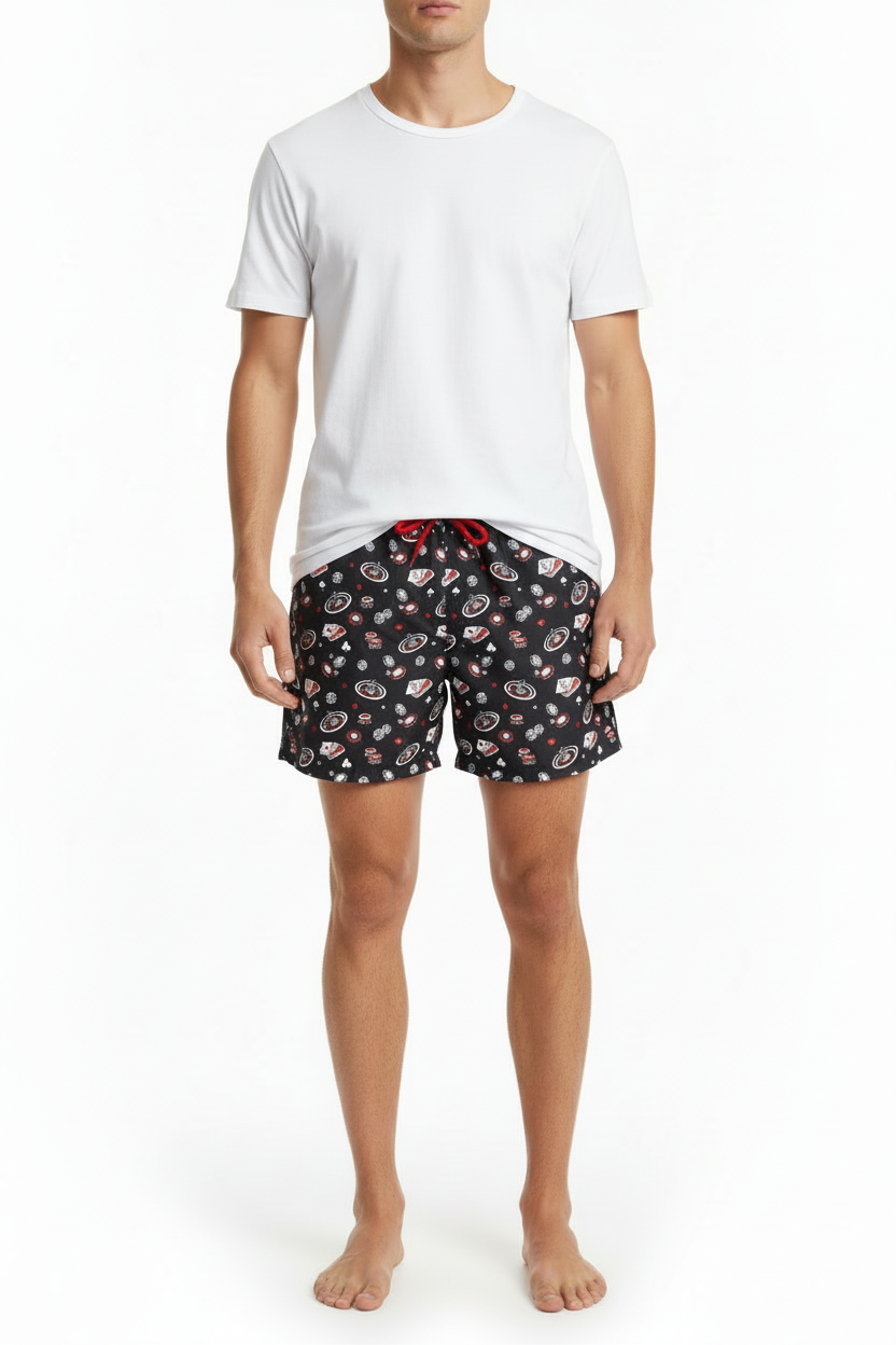 MC2 Saint Barth Black Casino Lighting Swim Men Shorts