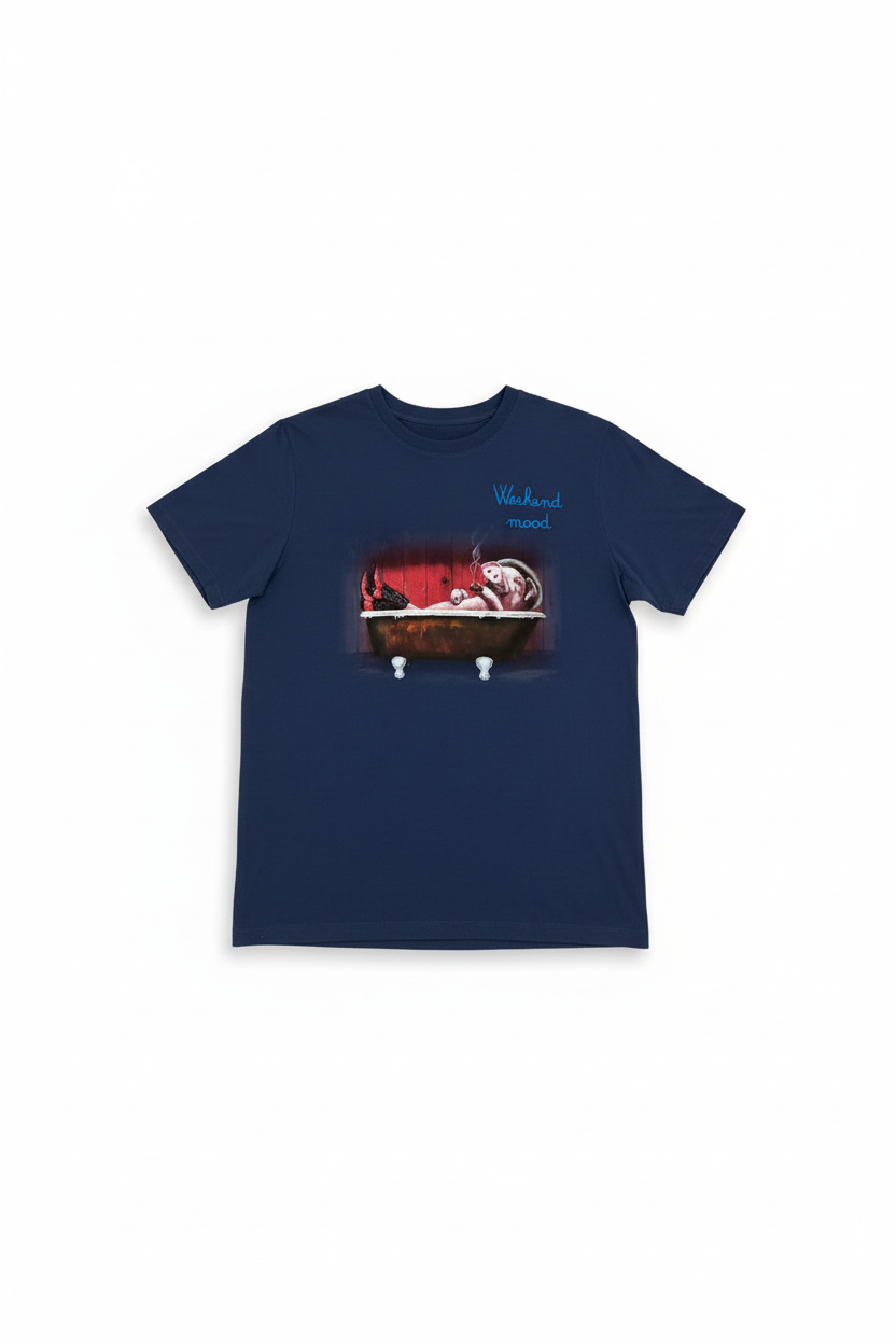 MC2 Saint Barth Blue Man T-Shirt with Pig Print