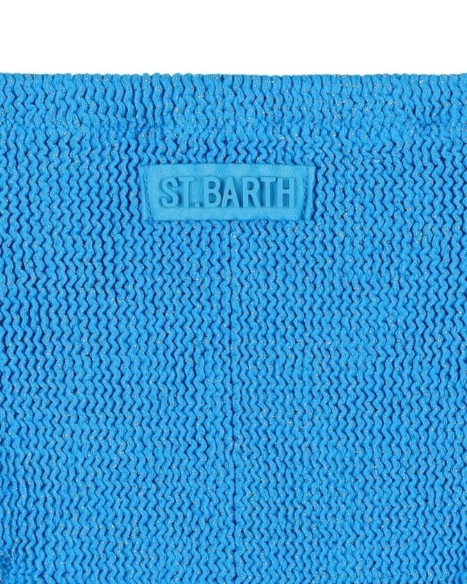 MC2 Saint Barth Blue Pressed Lurex Girl Swimsuit Two-Piece