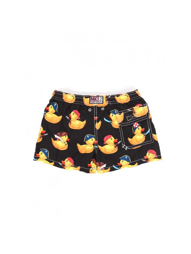 MC2 Saint Barth Boys Swim Shorts with Ducky Pirates Print