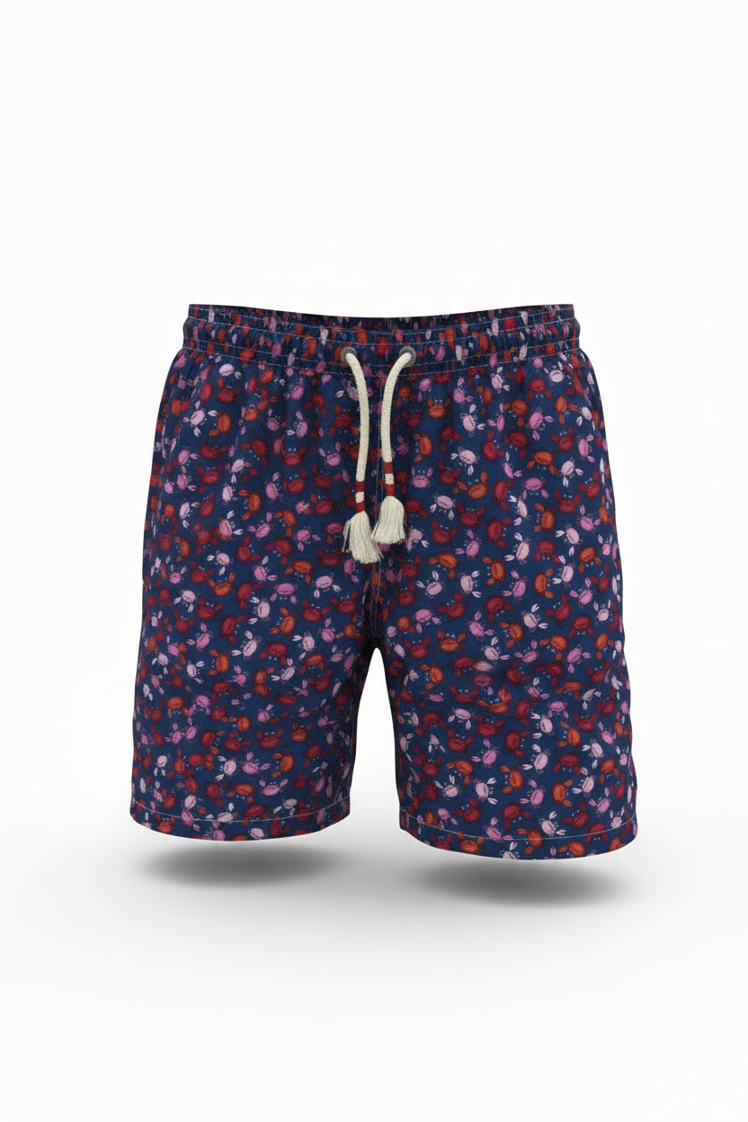 MC2 Saint Barth Boys Swim Shorts with Funny Crabs Print