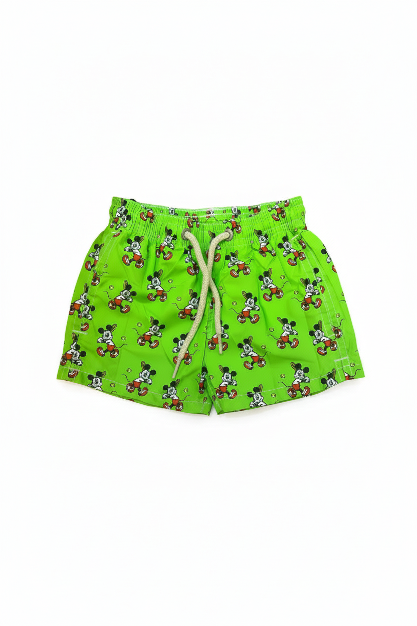 MC2 Saint Barth Boys Swim Shorts with Mickey Tennis Print