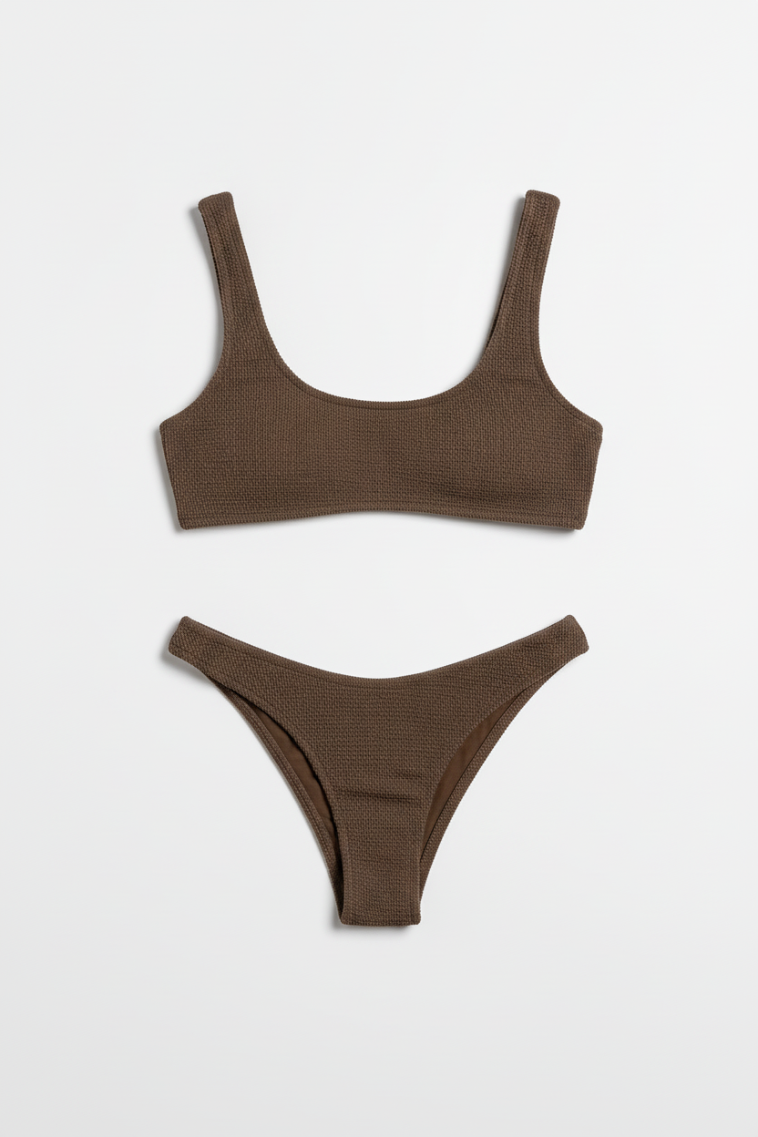 MC2 Saint Barth Chocolate Gafre Two Piece Bikini Swimsuit