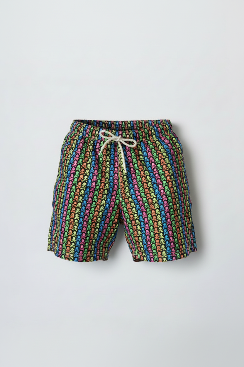 MC2 Saint Barth Colored Skulls Lighting Men Swim Shorts