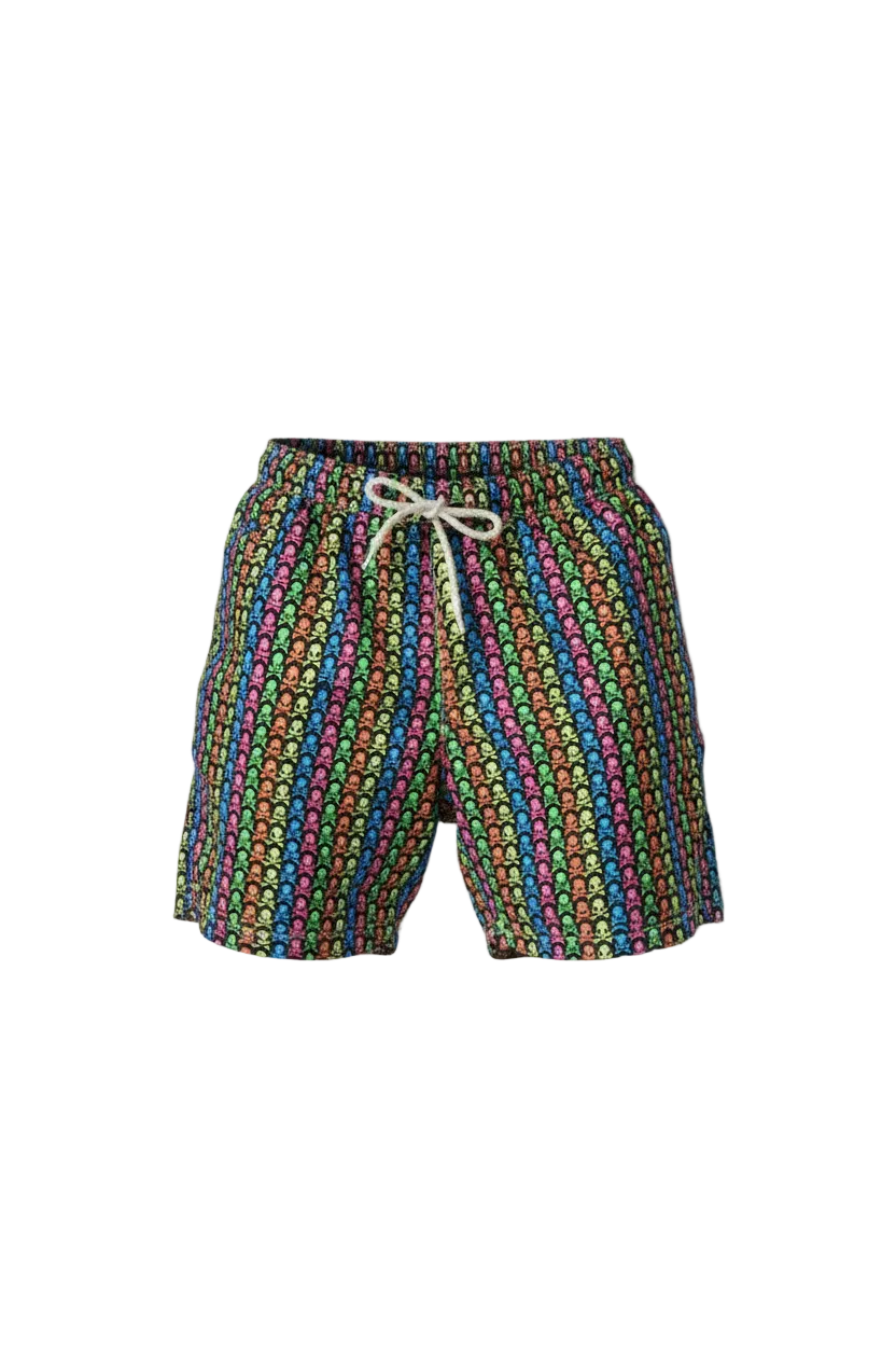 MC2 Saint Barth Colored Skulls Lighting Men Swim Shorts