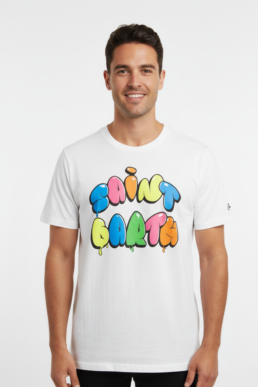 MC2 Saint Barth Colored White Man T-Shirt