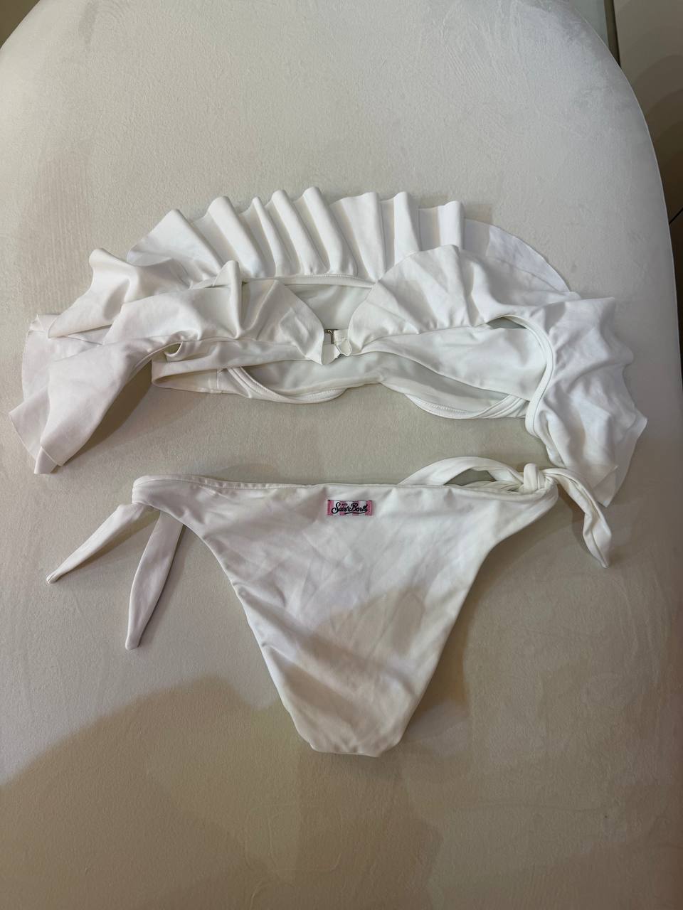 MC2 Saint Barth Flounce Section White Two Piece Swimsuit