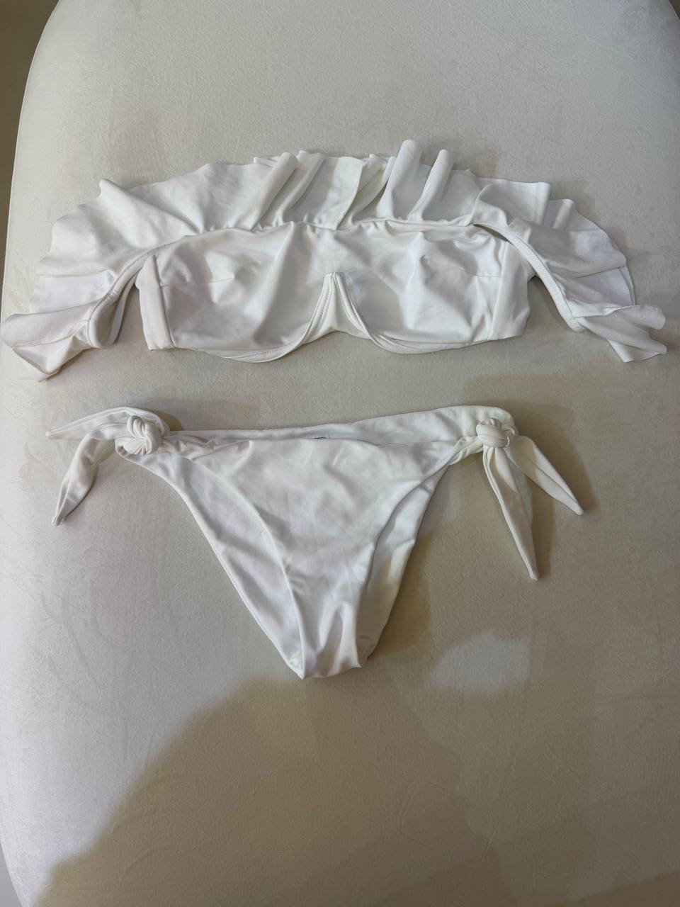 MC2 Saint Barth Flounce Section White Two Piece Swimsuit