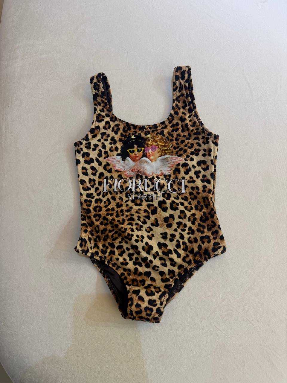 MC2 Saint Barth Girls Swimsuit One Piece with Angels Print