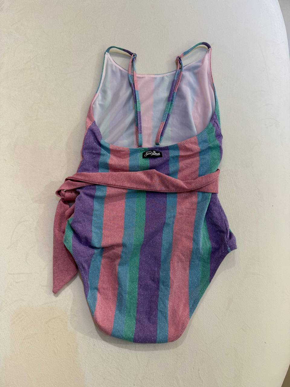 MC2 Saint Barth Glitter Colored Stripes One Piece Swimsuit