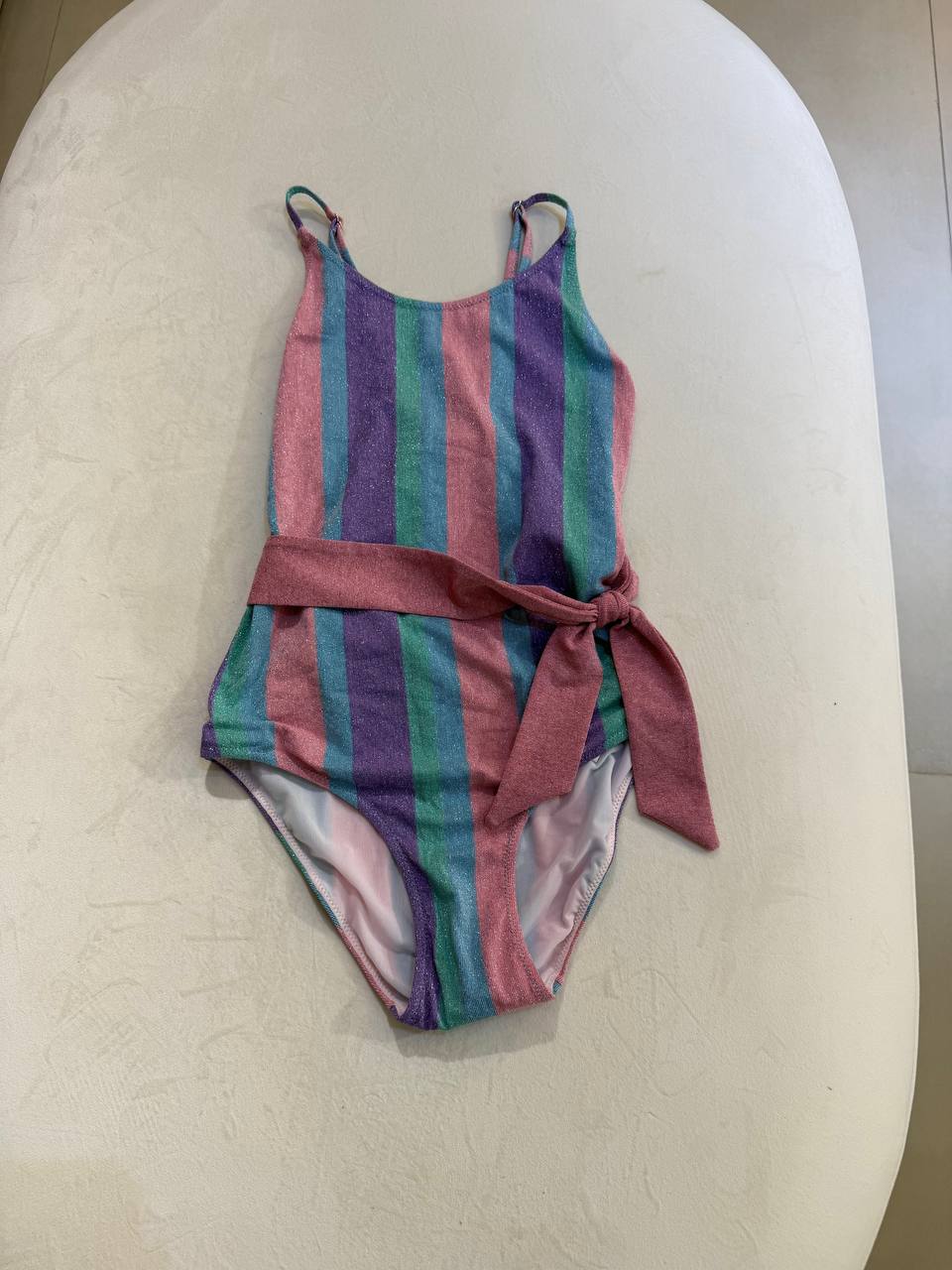 MC2 Saint Barth Glitter Colored Stripes One Piece Swimsuit