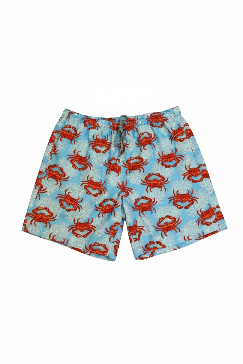 MC2 Saint Barth Gustavia Blue Crab Print Men Swim Shorts