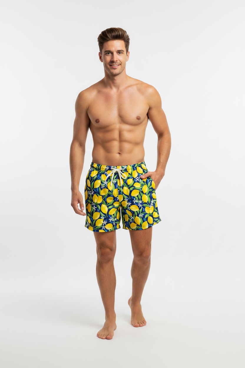 MC2 Saint Barth Juicy Lemon Print Men's Swim Shorts