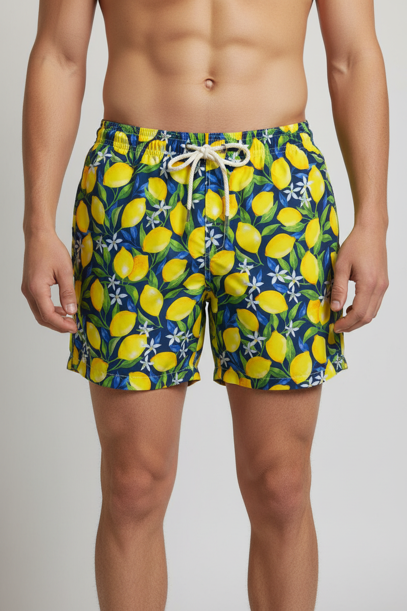 MC2 Saint Barth Juicy Lemon Print Men's Swim Shorts