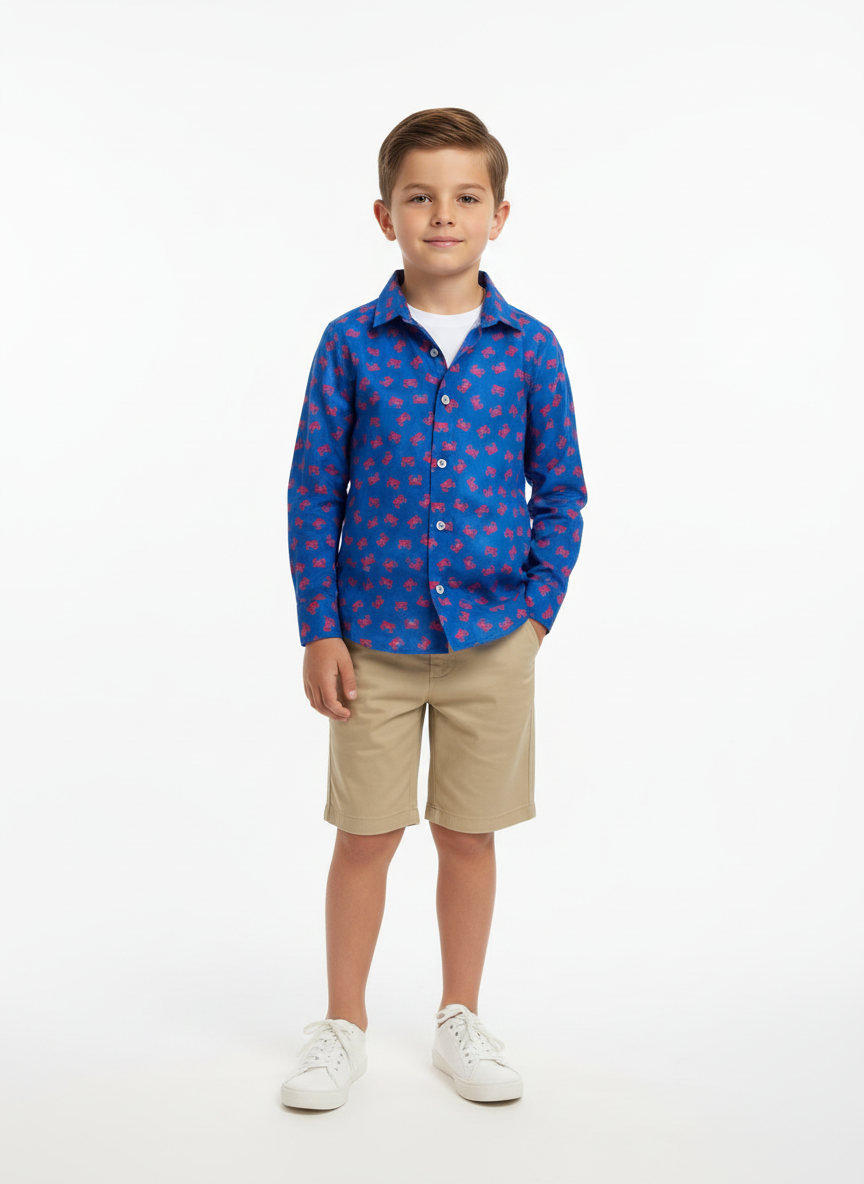 MC2 Saint Barth Kids Shirt with Crabs Print