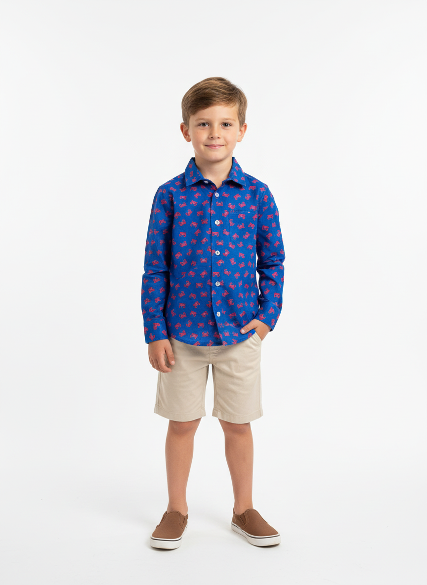 MC2 Saint Barth Kids Shirt with Crabs Print