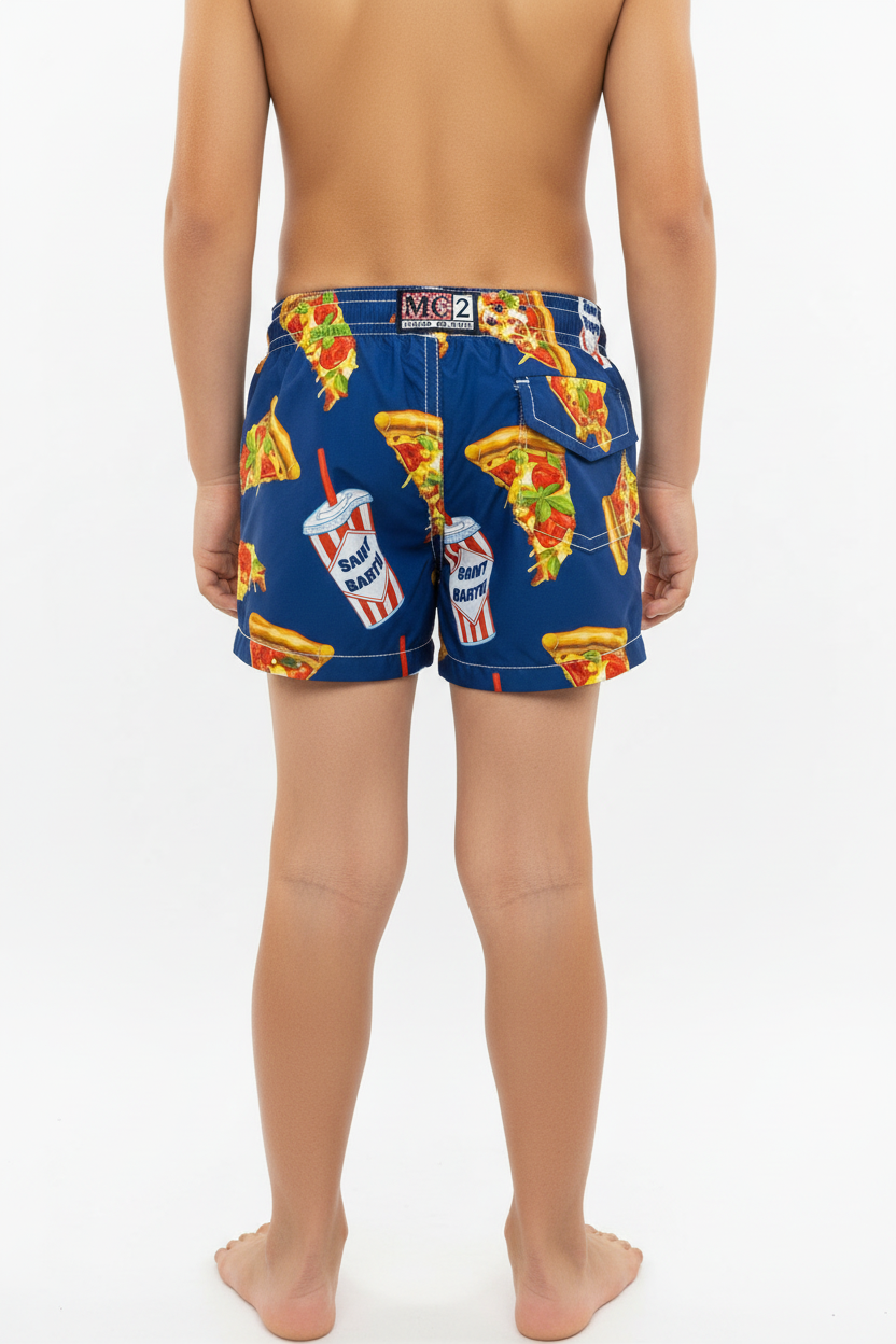 MC2 Saint Barth Lighting Pizza Boys Swim Shorts