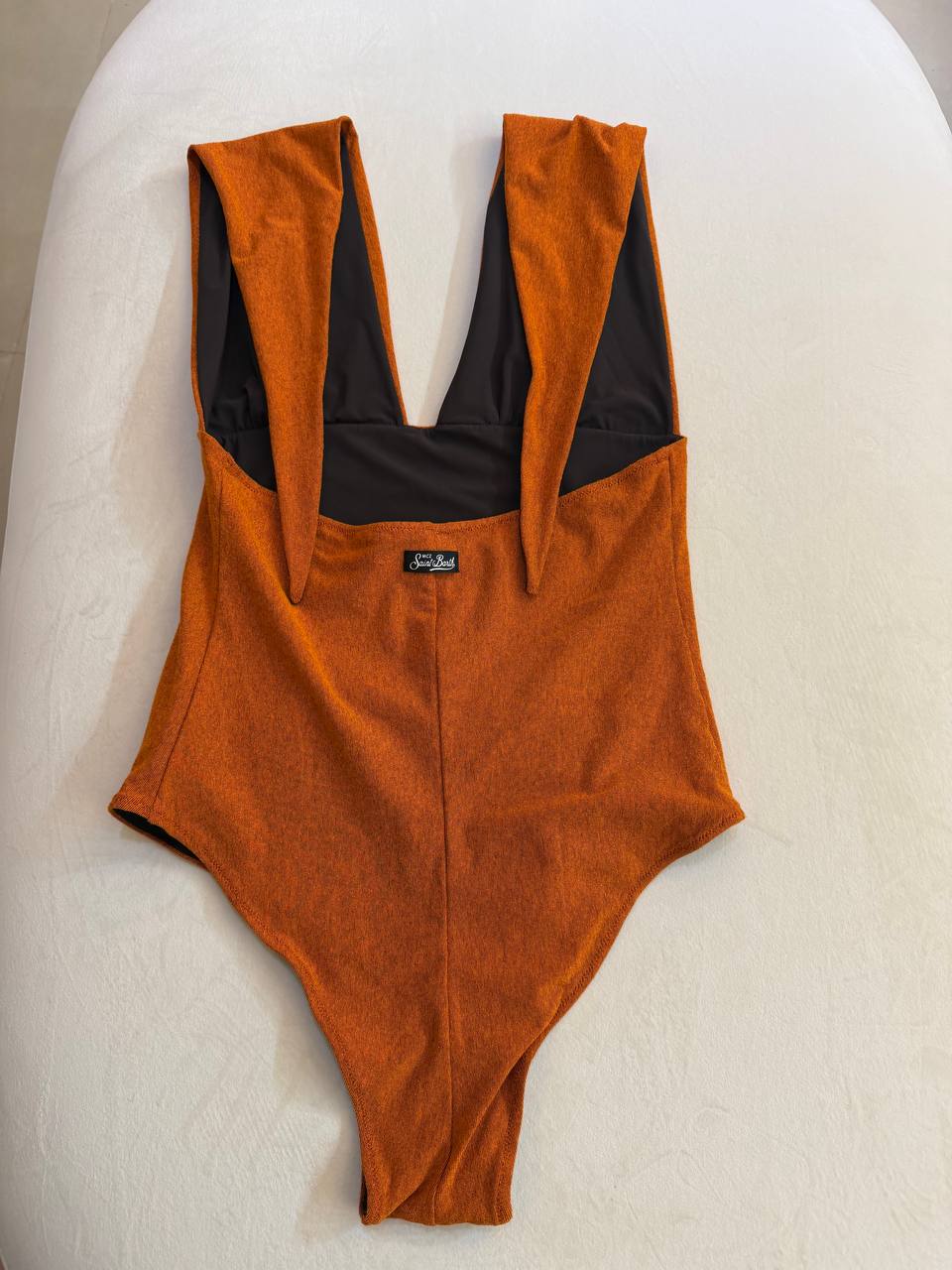 MC2 Saint Barth Lurex Orange One Piece Swimsuit