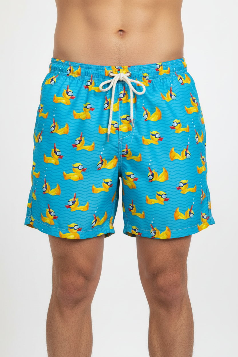 MC2 Saint Barth Men Swim Shorts with Ducky Diver Print