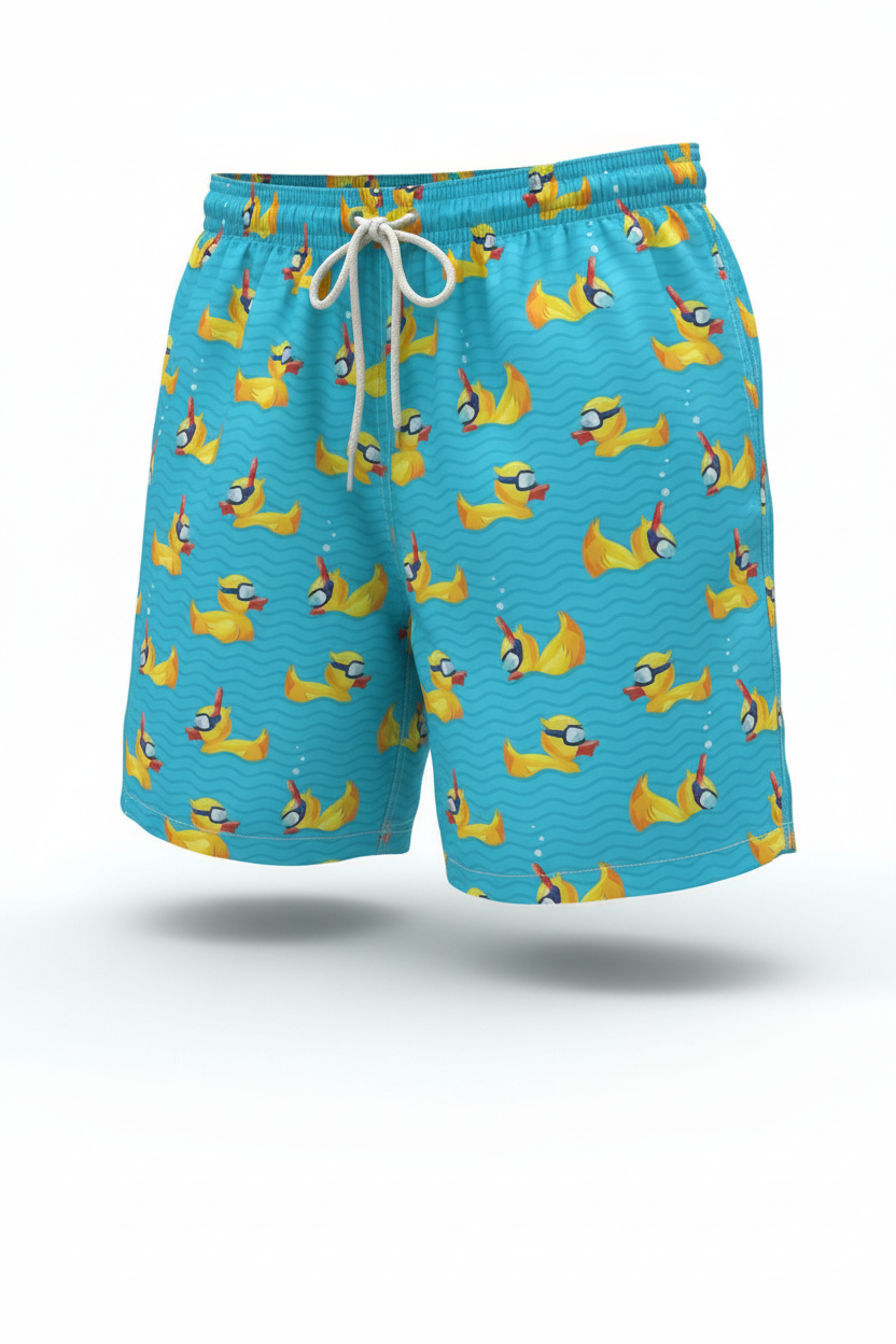 MC2 Saint Barth Men Swim Shorts with Ducky Diver Print